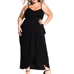 City Chic- plus size Black asymmetrical dress